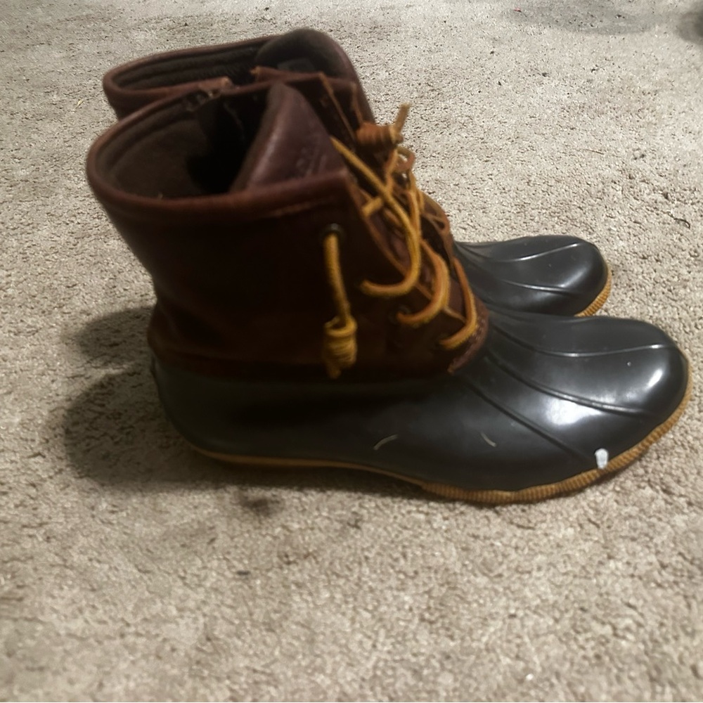 Brown and Black Duck Boots